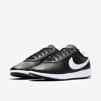 Nike Cortez G - Női Golf Cipő - Fekete/Metal Arany/Fehér